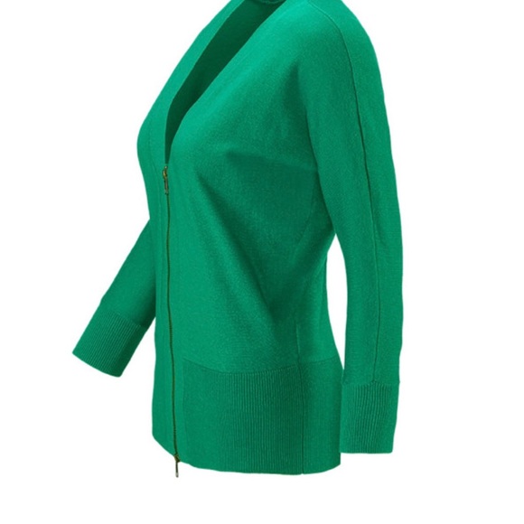 CAbi Green Cardigan Sweater with V-Neck - Picture 2 of 8
